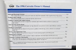 1996 Chevrolet Corvette Owners Manual Original Grand Sport Collector Edition