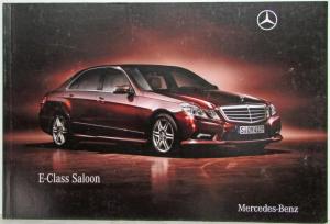 2009 Mercedes-Benz E-Class Saloon Sales Brochure - UK Market