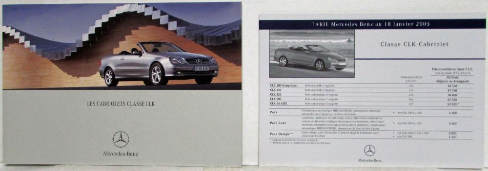 2005 Mercedes-Benz CLK-Class Convertibles Sales Brochure with Specs Folder