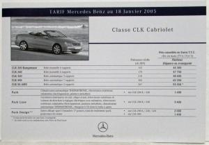 2005 Mercedes-Benz CLK-Class Convertibles Sales Brochure with Specs Folder