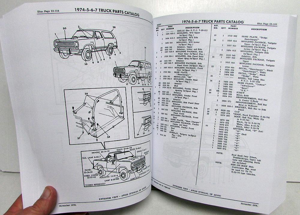19741977 Dodge Truck Parts Catalog Book Full Line Pickup Medium HD New