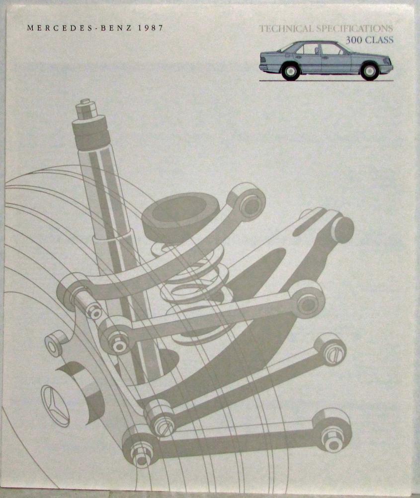 1987 Mercedes-Benz 300 Class Technical Specifications Folder