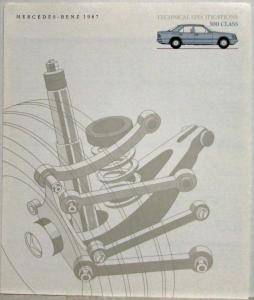 1987 Mercedes-Benz 300 Class Technical Specifications Folder