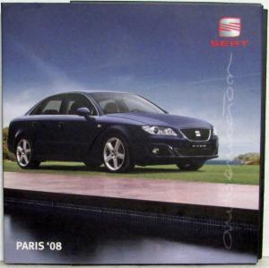 2008 SEAT Paris Motor Show Media Info Press CD in Folder with Thumbnail Sheets