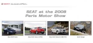 2008 SEAT Paris Motor Show Media Info Press CD in Folder with Thumbnail Sheets