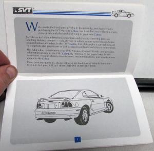1997 Ford Mustang SVT Cobra Owners Manual Supplement Guide Booklet Original
