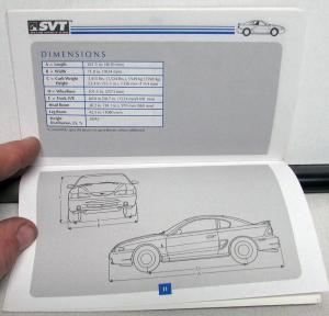 1997 Ford Mustang SVT Cobra Owners Manual Supplement Guide Booklet Original