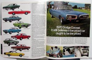 1970 Dodge Polara Charger Challenger Dart Coronet Scat Pack Sales Brochure Orig