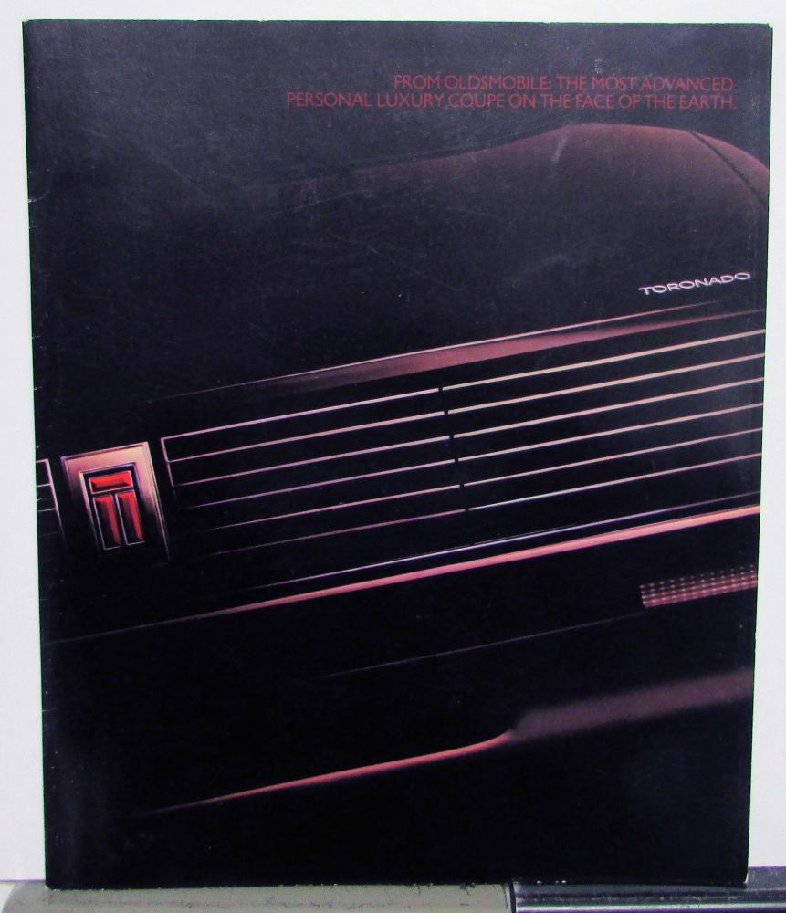 1986 Oldsmobile Toronado Color Options Available Features Sales Brochure