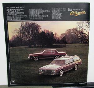 1984 Oldsmobile Toronado Caliente Ninety-Eight Regency Delta 88 Cruiser Brochure