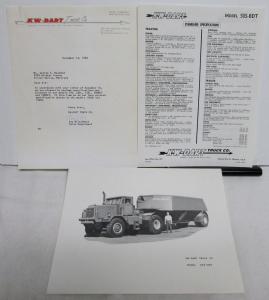 1960 Dart Truck Co Tractor Model 50S-BDT Bottom Dump Sales Folder Envelope
