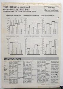 1976 DAF FT2800 DKS Truck Construction Commercial Motor Reprint Folder UK Market