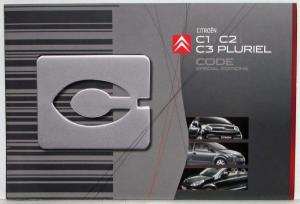 2008 Citroen C1 C2 C3 Pluriel Special Code Editions Tri-Fold Sales Brochure - UK