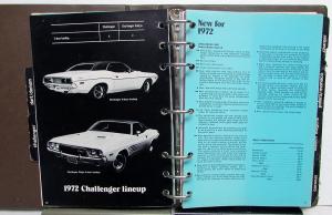 1972 Dodge Car Truck Data Book Showroom Album Challenger Charger Dart Police