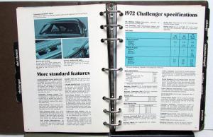 1972 Dodge Car Truck Data Book Showroom Album Challenger Charger Dart Police