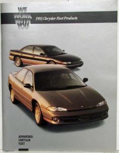 1993 Chrysler Fleet Products Brochure and Fleet Purchase Allowance Sheet
