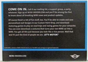 2004 MINI Insider Advertisement Card