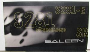 2001 Saleen S281 Supercharged Custom Ford Mustang Dealer Sales Brochure
