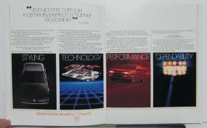 1987 Oldsmobile Calais Supreme Firenza Cruiser Options Specs Sales Brochure