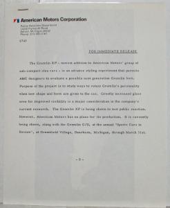1974 AMC Media Information Press Kit - Matador Gremlin