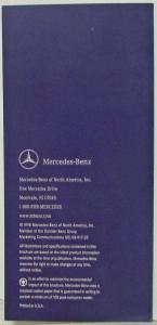 1999 Mercedes-Benz S and CL Prices and Optional Equipment Pocket Reference