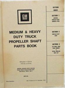 1980 General Motors Propeller Shaft Parts Book - Medium and Heavy Duty Trucks