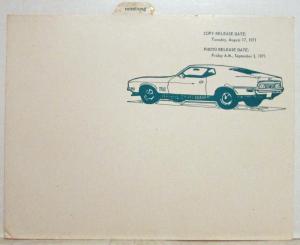 1971 Ford Media Info Copy and Photo Release Folders - T-Bird Mustang Torino
