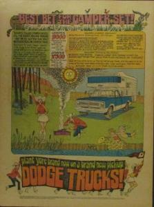 1973 Dodge Club Cab Pickup Truck Comic Style Newsprint Sales Brochure