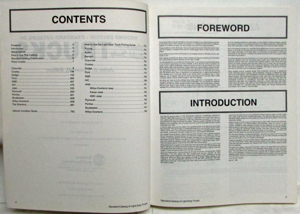 Second Edition Standard Catalog of American LightDuty Trucks 18961986
