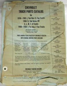 1938-1969 Chevrolet Truck Parts Book Series 40 thru 60 and 80 - Loose Leaf