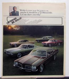 1972 Oldsmobile Toronado Ninety Eight Delta 88 Cutlass Diagrams Options Brochure
