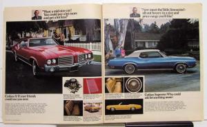 1972 Oldsmobile Toronado Ninety Eight Delta 88 Cutlass Diagrams Options Brochure