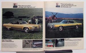 1972 Oldsmobile Toronado Ninety Eight Delta 88 Cutlass Diagrams Options Brochure