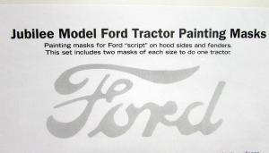 Ford Jubilee Model Tractor Logo Script Painting Masks Set of 4 Resto Stencils