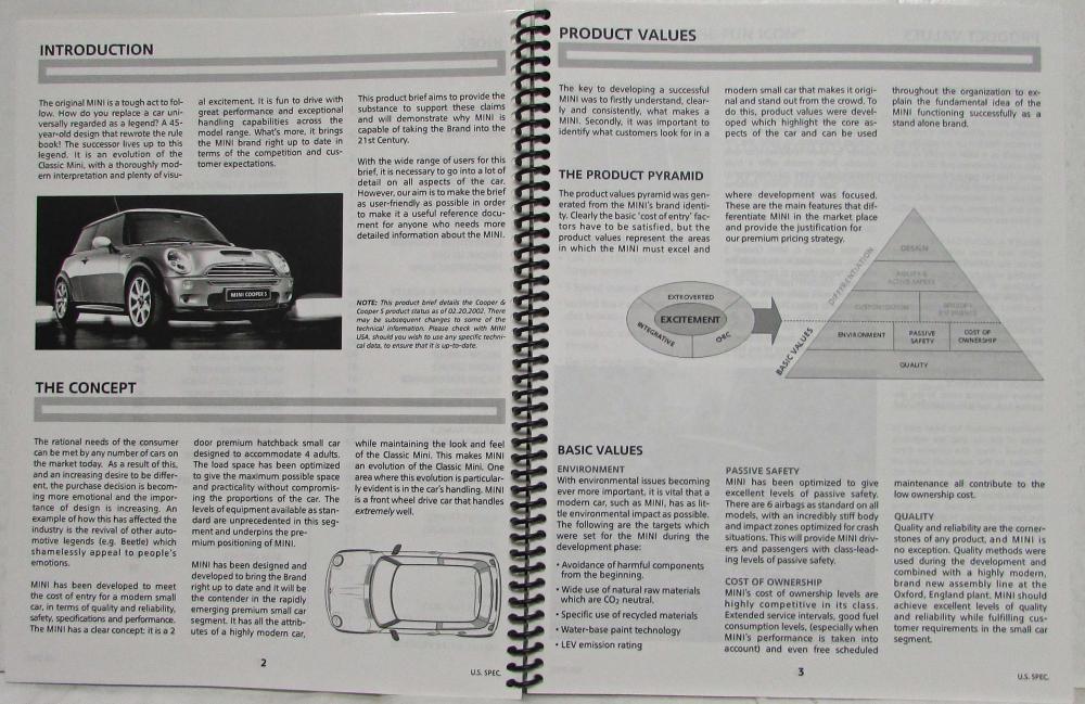 Mini Reference Book 2002 MINI Cooper and Cooper S Product Brief Reference… | AutoPaper