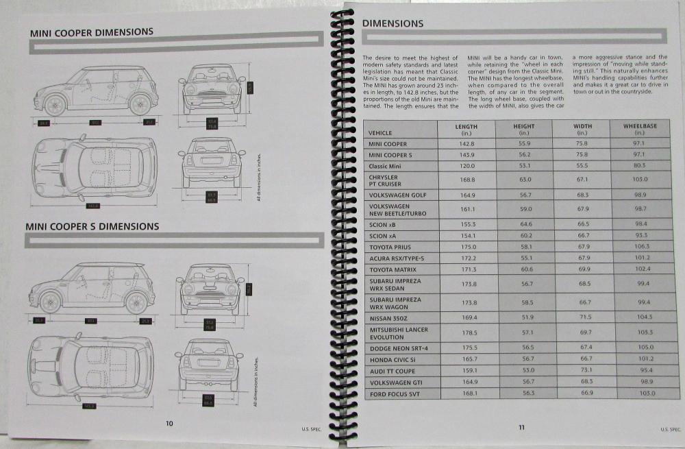 2004 MINI Cooper and Cooper S Product Brief Reference Booklet for