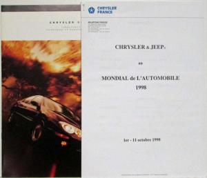1998 Chrysler and Jeep at Paris Motor Show Media Info Press Kit - French Text