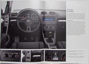 2009 Volkswagen VW Golf VI Sales Brochure - Dutch Text