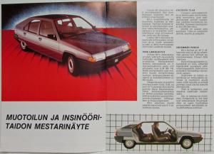 1985 Citroen BX Sales Brochure - Finnish Text