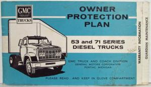 1966 GMC 53 and 71 Series Deisel Truck Owner Protection Plan Booklet