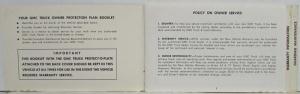 1966 GMC 53 and 71 Series Deisel Truck Owner Protection Plan Booklet