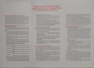 1978 General Tire Car Light Trucks RVs Tires and Tubes Limited Adjustment Policy