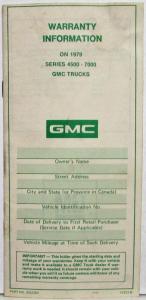 1979 GMC Truck 4500 thru 7000 Series Vehicle Warranty Information