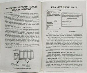 1978 GMC Truck 4500 thru 7500 Gas Except School Bus Owners and Drivers Manual