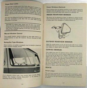 1979 GMC Vandura Gaucho Rally Wagon Rally STX Models Owners and Drivers Manual