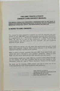 1982 GMC Van Owners and Drivers Manual