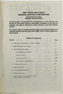 1982 GMC Van Owners and Drivers Manual