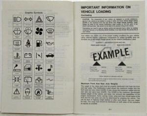 1982 GMC S-15 Truck Owners and Drivers Manual with Spare Wheel Code Change