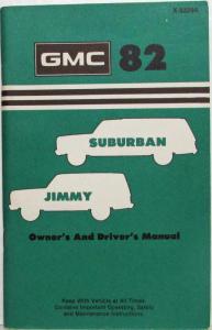 1982 GMC Truck Suburban and Jimmy Owners and Drivers Manual