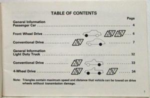 1982 General Motors Passenger Car and Light Truck Towing Instructions Manual